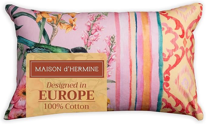 Maison d' Hermine Decorative Pillow Covers 12x20 Inch Rectangle 100% Cotton Throw Pillow Covers with Invisible Zipper for Living Room Couch, Chair, Sofas, Bedroom, Home (Hesperides - Glamour)