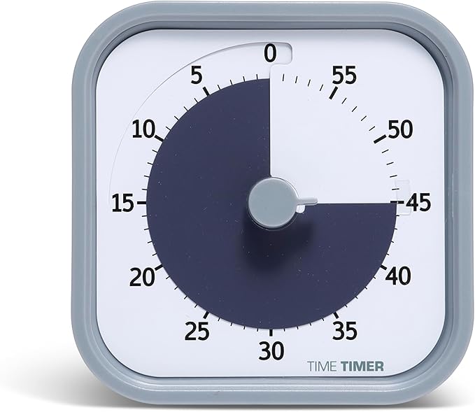 TIME TIMER Home MOD - 60 Minute Kids Visual Timer Home Edition - for Homeschool Supplies Study Tool, Timer for Kids Desk, Office Desk and Meetings with Silent Operation (Pale Shale)