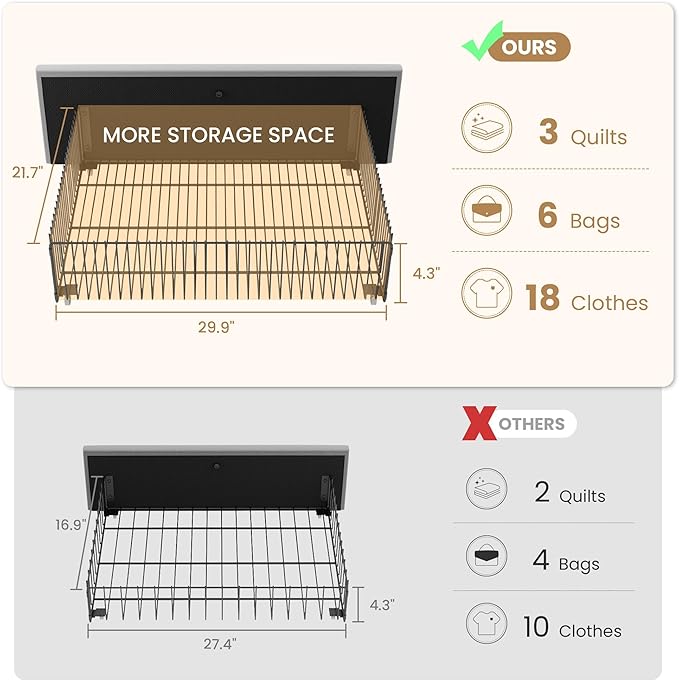 SHA CERLIN King Size Platform Bed Frame with 4 Storage Drawers, Velvet Upholstered Headboard, Mattress Foundation with Wooden Slats Support, No Box Spring Needed, Easy Assembly, Grey