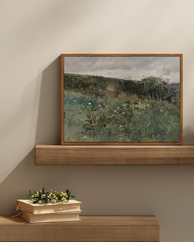 InSimSea Framed Canvas Wall Art Vintage Decor, Rustic Classical Paintings for Wall Decorations, Country Art Prints for Room Home Kitchen Farmhouse Bathroom Decor, 12"x16"