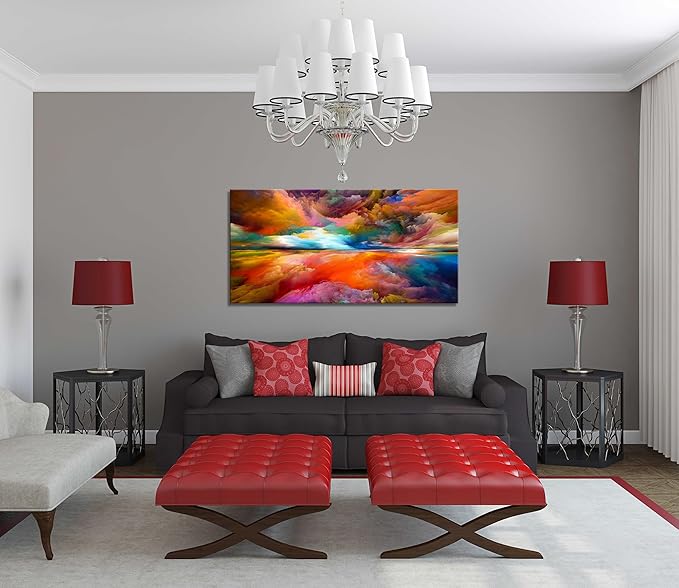YYYYHPP YP2062 Abstract Wall Art Colorful Clouds Landscape Pictures Canvas Prints Paintings Ready to Hang for Living Room Bedroom Kitchen Home and Office Wall Decor