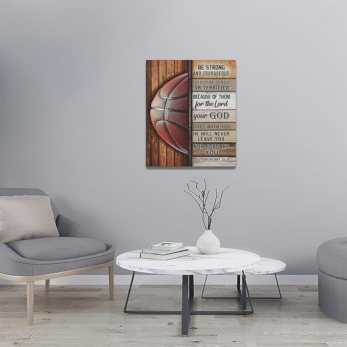 Banonaty Basketball Wall Art - Inspirational Quotes Canvas Prints - Gifts for Coach, Player - Home Decorations for Boys Room, Gym, Living Room, Bedroom - 20"x24"