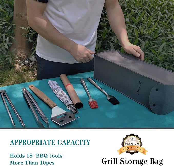Grill tool bag，BBQ tool storage，Grilling Bags for Outdoor Grilling, Grill tool storage， BBQ tool bag， grill utensil storage,Foldable Grill Bag for Camping and Hiking BBQ.