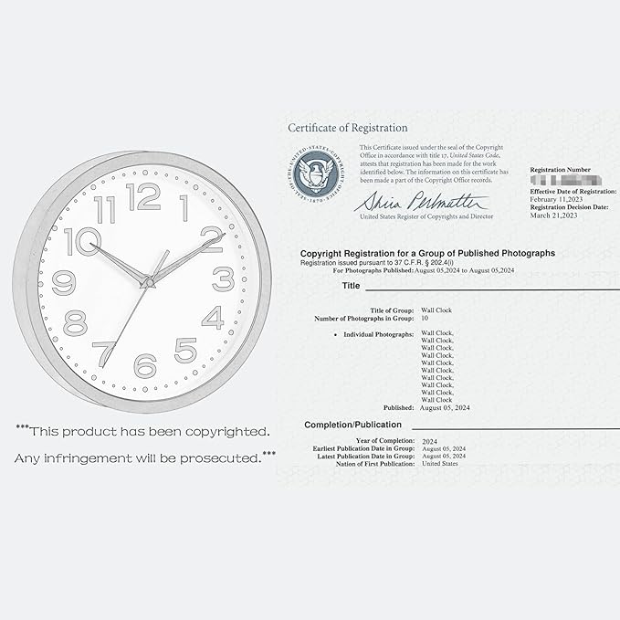 Wall Clock Silent Non-Ticking Modern Clock Battery Operated 10 Inch Small Classic Analog Decorative for Kitchen, Bathroom, Office, Bedroom, Home(Silver)