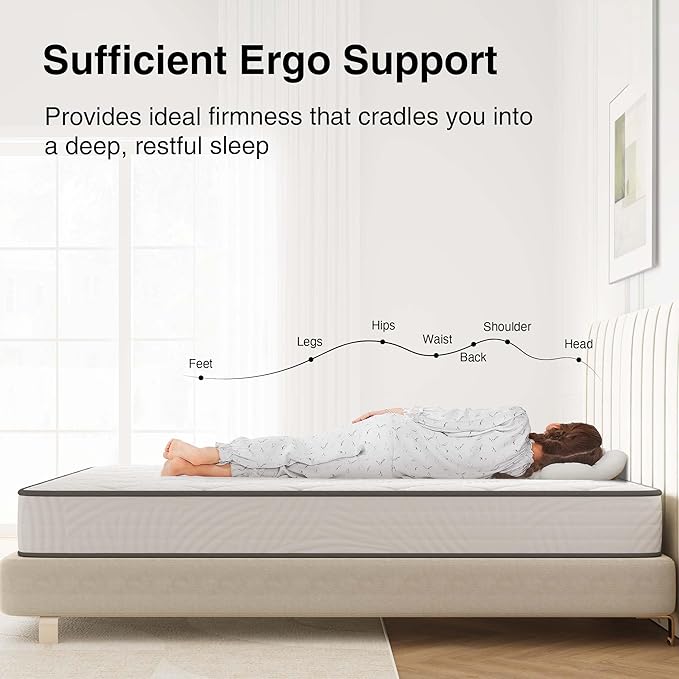 Novilla Twin Size Mattress, 8 Inch Twin Mattress Hybrid with Comfy Support, Bed Mattresses in a Box with Individual Pocket Springs for Motion Isolation & Pressure Relief, Certipur-Us Certified