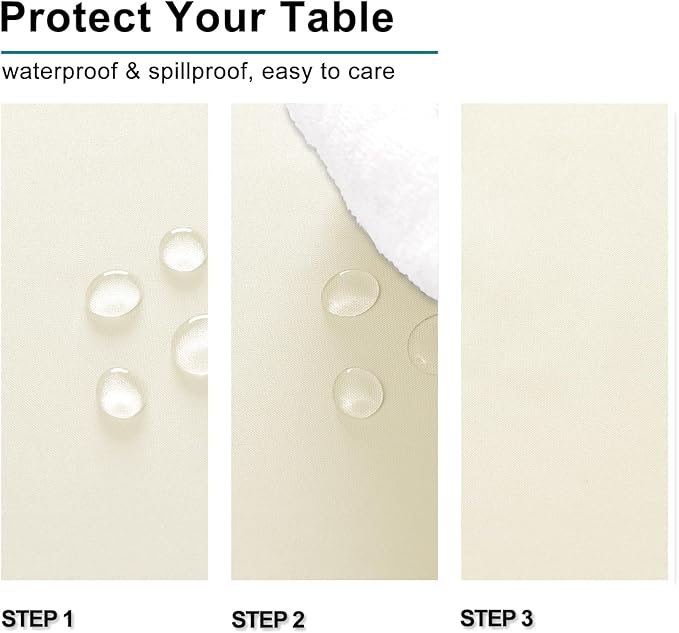 Hiasan Champagne Rectangle Tablecloth - Waterproof Washable Polyester Fabric Table Cloth for Buffect Dining Birthday Party Wedding, 30 x 60 Inch