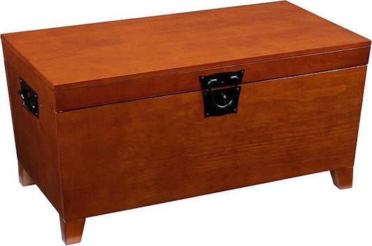 SEI Furniture Pyramid Storage Trunk Coffee Table, Mission Oak