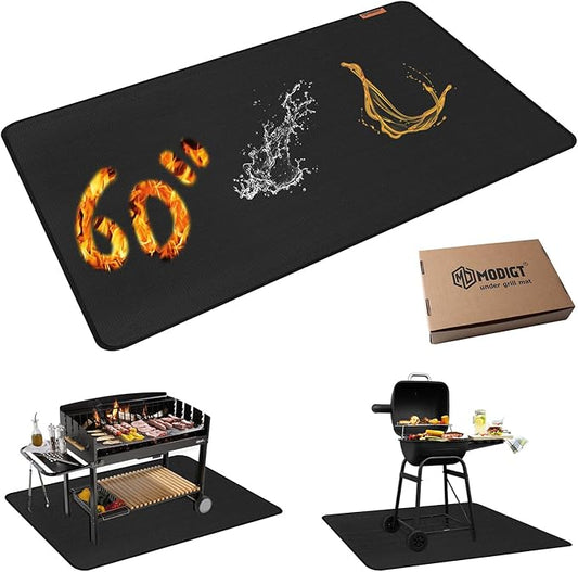 60"×48" Under Grill Mat for Outdoor Grill,Double-Side Fireproof & Heat-Resistant Outdoor Grill Mat,Protective Mat for Patio,Courtyard,Tabletop