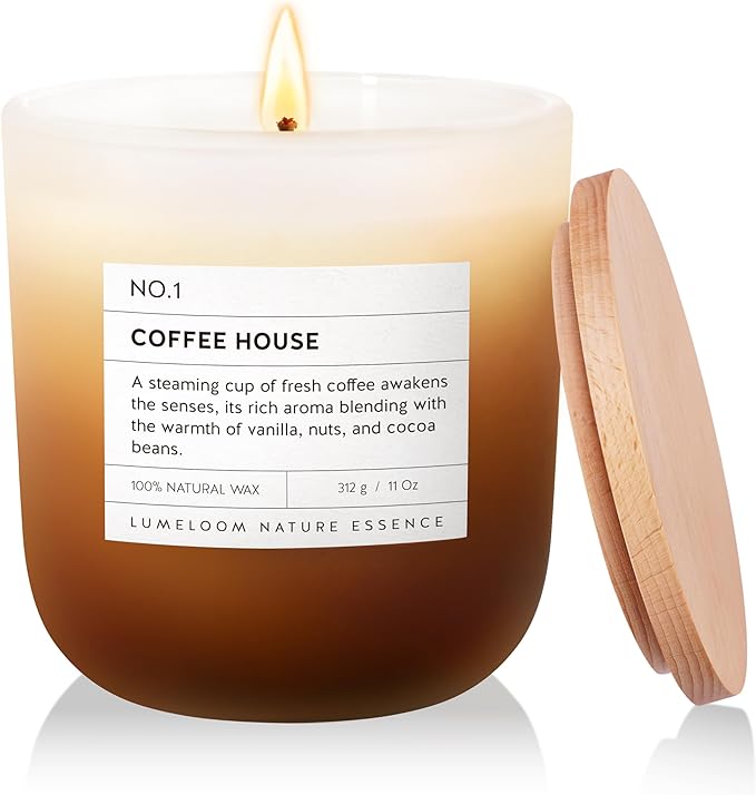 Coffee House, Coffee Scented Candle, 11oz Aromatherapy Soy Wax Candles for Home Scented, Long Lasting, Food Scent for Home, Housewarming, Birthday, Friendship, Gift for Women, Men, Friends