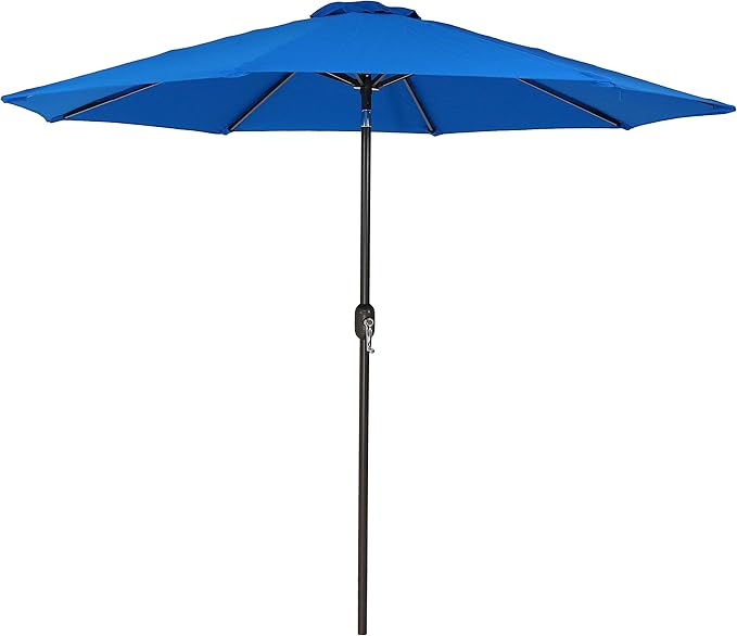 Sunnydaze Sunbrella 9-Foot Patio Umbrella with Auto Tilt and Crank - Rust Resistant Aluminum Pole