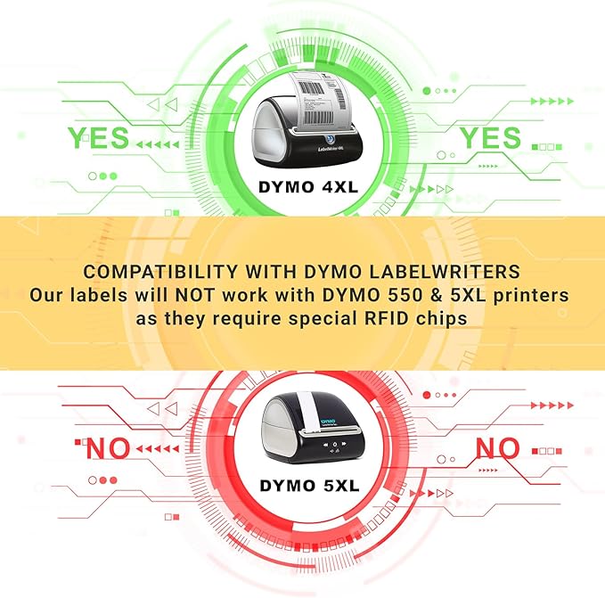 DYMO-Compatible 1744907 Shipping and Postage Labels for 4XL (4" x 6") - BPA Free! (6 Rolls; 220 Labels per Roll)