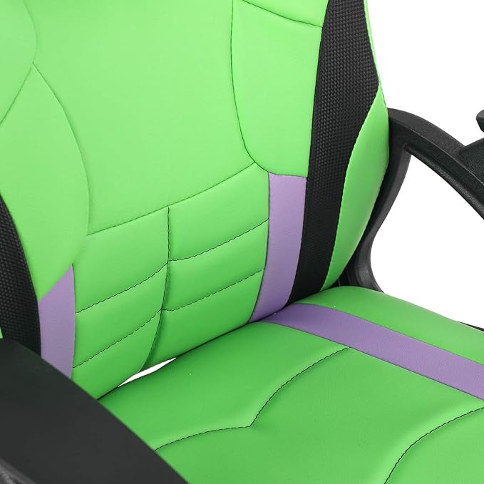 Modern-Depo Gaming Chair for Teenagers Juniors, High Back Ergonomic Swivel Racing Computer Chair, Height Adjustable Racing Gaming Chair, Green