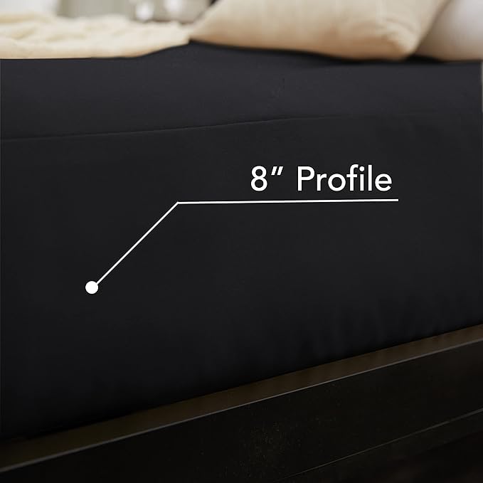 Mozaic Full Size 8-Inch Cotton Twill Gel Dual Memory Foam Futon Mattress, Black