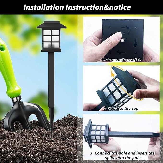 Solar Outdoor Lights,8 Pack LED Light Outdoor Waterproof, Solar Walkway Lights Maintain 8 Hours of Lighting for Your Garden, Landscape, Path, Yard, Patio, Driveway