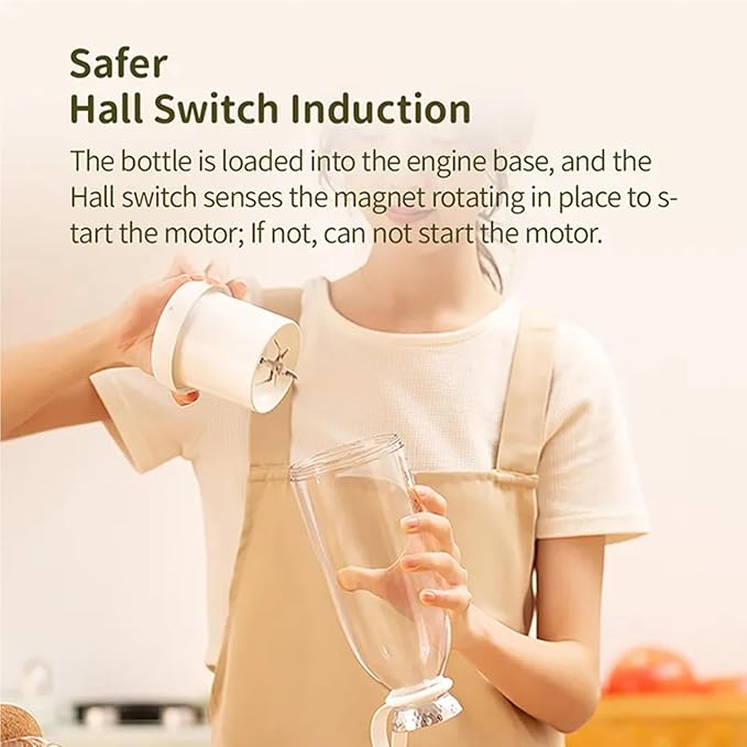 Portable Blender, Personal Smoothie Maker with 6 Blades, Rechargeable Mini Juicer Cup, 17 oz with Travel Lid for Outdoors, Camping, Office, Kitchen (Pink)