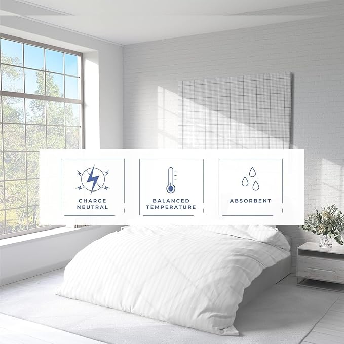 Kotton Culture 120"x120" 3 Pc Super King Plus/Super Oversize King Duvet Cover Set 100% Egyptian Cotton 600 TC Comforter Cover Zipper Closure & Corner Ties -Fits Only Extra Large Inserts -Striped White