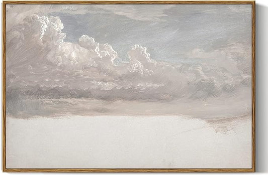 InSimSea Framed Canvas Wall Art Vintage Decor, Home Decor Classical Oil Painting Cloud Study Large Wall Decorations for Living Room, Canvas Pictures Art for Bedroom Bathroom Gallery, 16"x24"