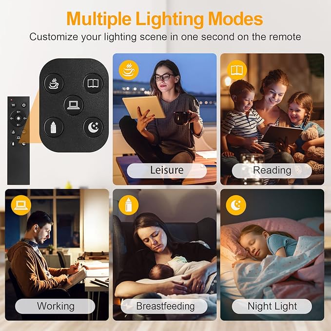 OUTON Floor Lamp, 30W/3000LM LED Modern Torchiere Sky Lamp, Super Bright Dimmable Standing Tall Lamp with 4 Color Temperatures, Remote Touch Control, Timer for Living Room Bedroom Office, Silver Grey