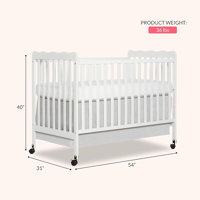 Dream On Me Carson Classic 3-in-1 Convertible Crib in White