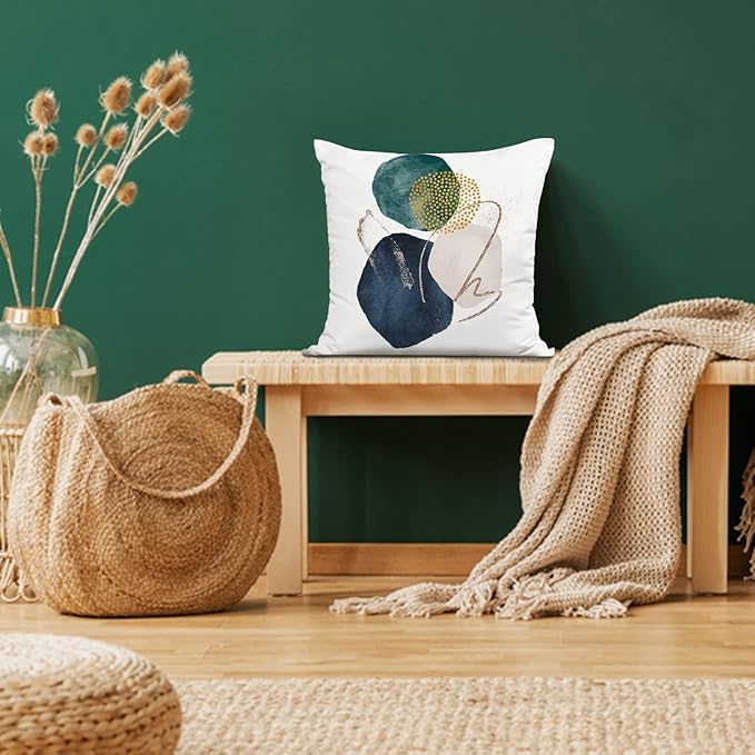 Jartinle Boho Abstract Pillow Covers 18x18 Set of 4 Mid Century Modern Throw Pillow Covers Geometric Pillow Covers for Outdoor Couch Sofa Minimalist Home Decor