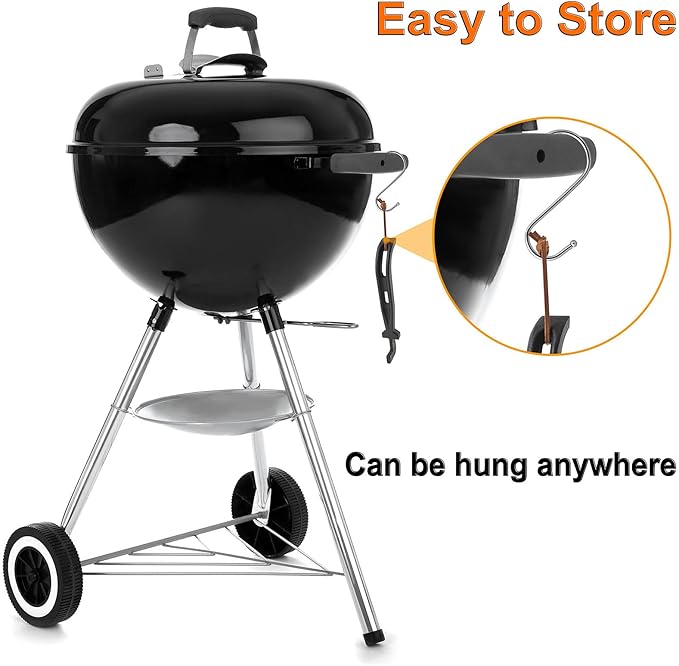 DELSbbq Cast Iron Barbecue Universal Grill Grid Lifter, 8 inch Long hot Surfaces handling Lifter Gripper for Most Charcoal Grills and Gas Grills