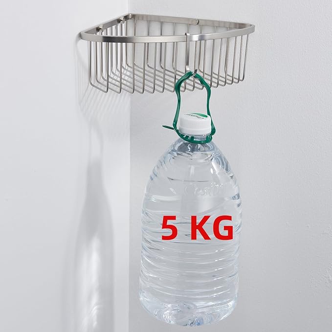 Corner Shower Caddy Basket - Stainless Steel Bathroom Shower Shelf/Organizer for Shower Storage - Sturdy Wall Corner Rack - Silver set of 2