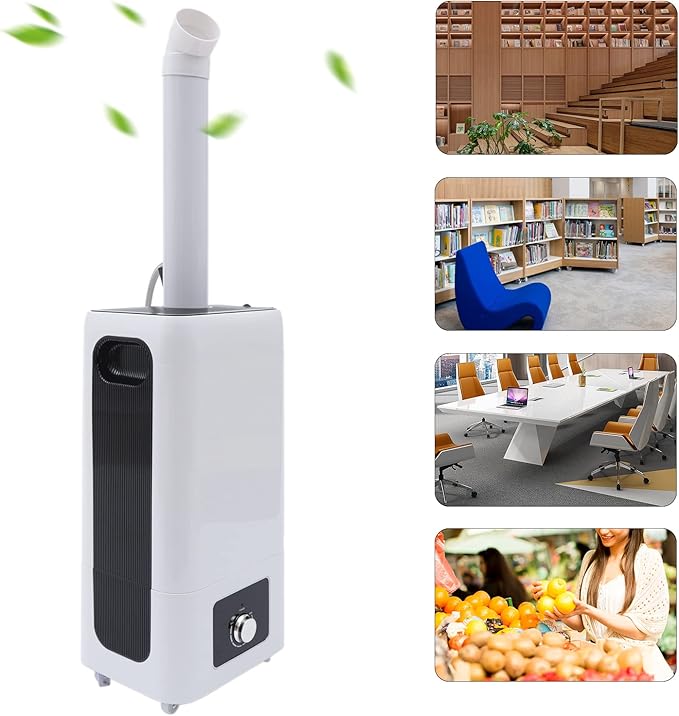 Industrial Ultrasonic Humidifier, 23.8L/6.29Gal Commercial Automatic Humidifier for 1614-2153ft² Rooms, 2000ml/h Mist Output, Fruits and Vegetables Preservation Sprayer