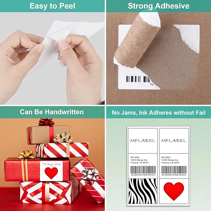 MFLABEL 3-1/3" x 4" Shipping Address Sticker, FBA Labels, 6-UP Sticker Label, White Shipping Label, Easy to Peel, Address Paper for Laser/Ink Jet Printer, 6 Per Page (30000 Labels, 5000 Sheets)