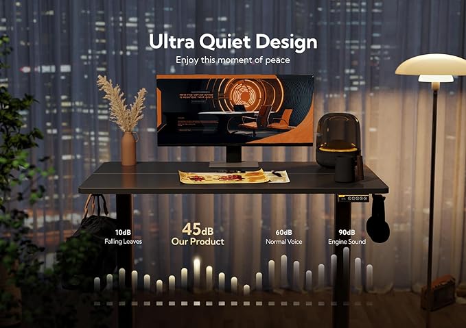 Claiks Electric Standing Desk, Adjustable Height Stand up Desk, 63x24 Inches Sit Stand Home Office Desk with Splice Board, Black Frame/Black Top