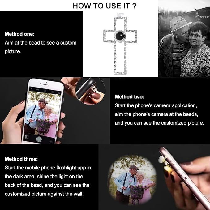 NAZENTI Personalized Christmas Ornament for Grandparents, Custom Angel Wings Photo Projection Ornament, Memorial Ornaments with Photo Inside for Tree Hanging Xmas, Family Remembrance Decor