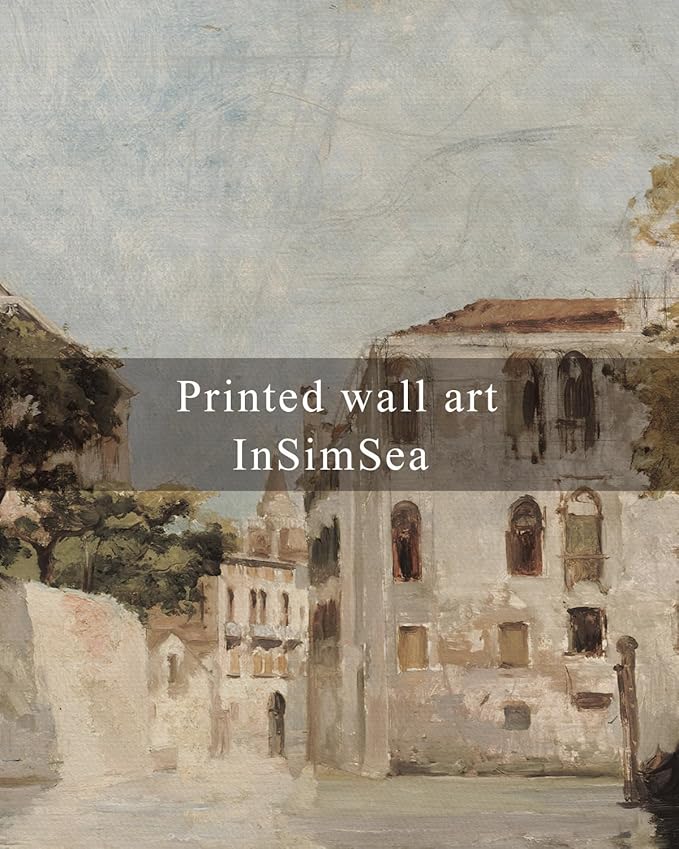 InSimSea Framed Wall Art for Living Room Classical Cityscape Artwork Wall Decorations View of Venice Canvas Prints Bathroom Pictures Farmhouse Office Home Wall Decor 12x16in