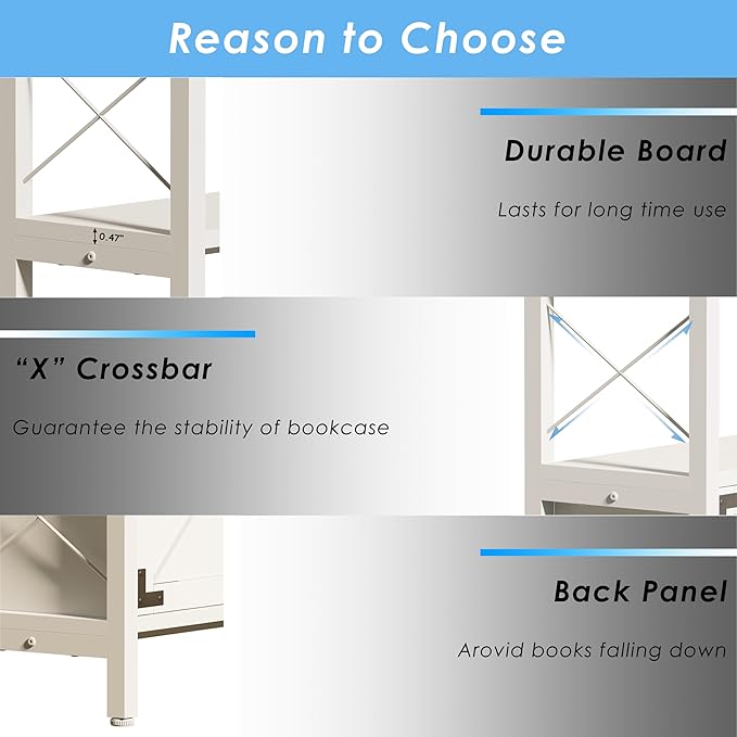 Corner Bookshelves 6 Tier, Farmhouse Wooden Bookcases for Corner, L Shaped Etagere Bookshelf with Storage for Living Room Home Office