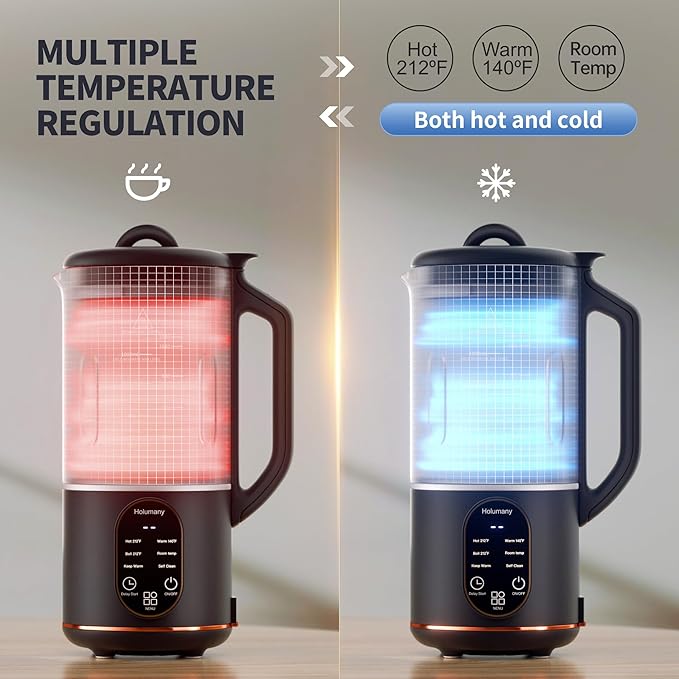 Nut Milk Maker, 35oz Automatic Milk Maker for Homemade Almond, Oat, Soy Milk, Plant-Based Milk and Non-Dairy Beverages, Milk Maker Machine with Delay Start/Keep Warm/Self Clean/Boil Water