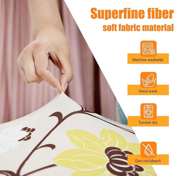 Rv Dinette Cushion Covers,Printing Stretchable Camper Cushion Cover,RV Cushion Slipcover,Rv Couch Cover Replacement for RV Camper Car Bench,2 Backrest Covers and 2 Bench Covers (Flower and leaf)