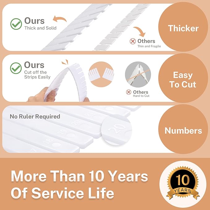 MaidMAX 15pc Drawer Dividers - Adjustable Organizers for Clothes, Underwear, Makeup, Kitchen Utensils & Tools - 16' x 2.7' DIY Dresser Drawer Separators for Bedroom, Kitchen, Office