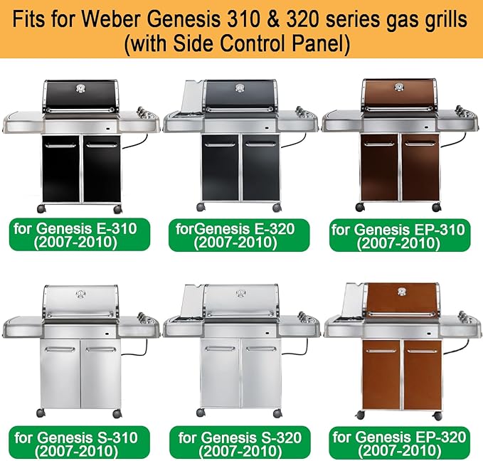 GasSaf 24.5 inch Flavorizer Bar Replacement for Weber 7539, 7540, Genesis 300 Series E-310, E-320, S-310, S-320, EP/CEP 310 & 320 (with Side Mounted Control Panels), 5-Pack Stainless Steel Flavor Bar