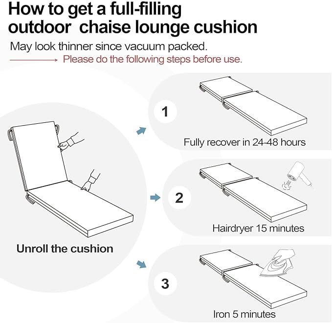 Crestlive Products Chaise Lounge Cushions Outdoor Set of 2, Lounge Chair Cushions for Patio Furniture, Waterproof Lounger Cushions for Pool, Deck, Lawn, 72''L x 21''W x 3''T, Malachite