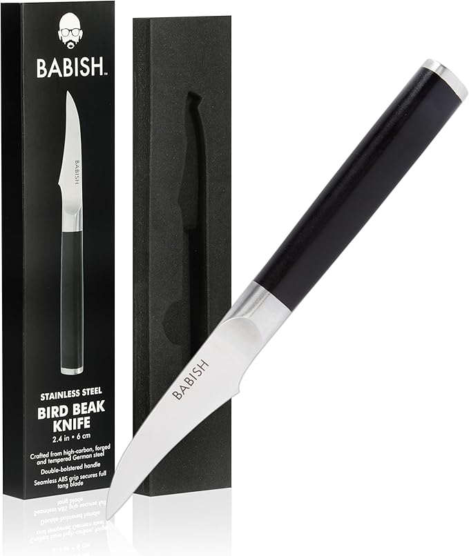 Babish High-Carbon 1.4116 German Steel Cutlery, Birds Beak Peeling, Paring, Tourne Kitchen Knife