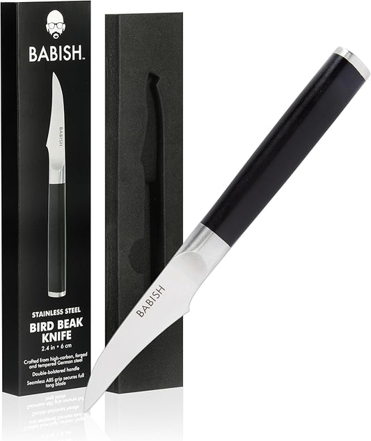 Babish High-Carbon 1.4116 German Steel Cutlery, Birds Beak Peeling, Paring, Tourne Kitchen Knife