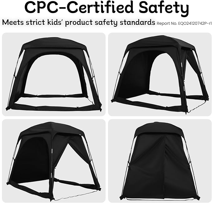 Blackout Tent for Pack and Play, Mini Crib, Kids Travel Bed & Cot, Sleep Pod for Baby & Toddler, Breathable Design with Fan Pouch & Monitor Pouch, Lightweight and Portable