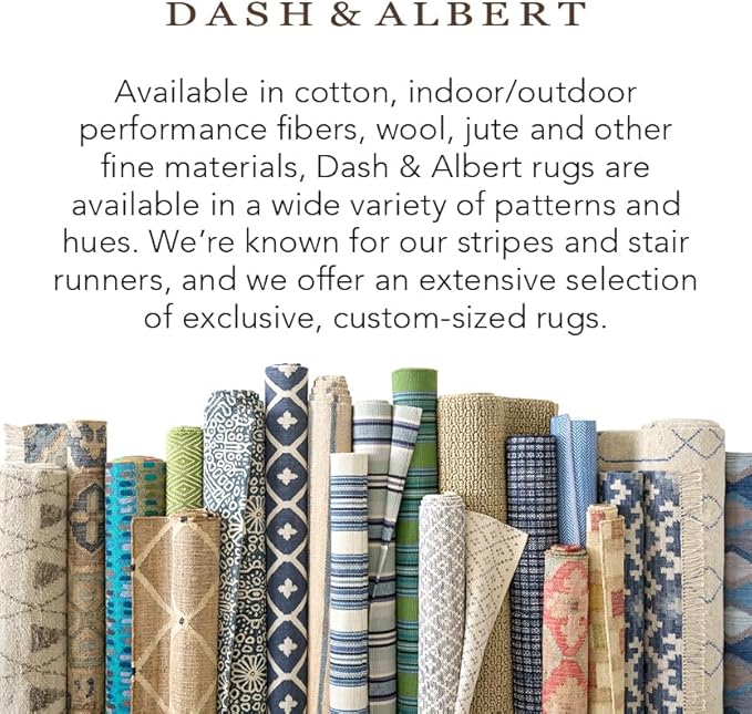 Dash and Albert Chapel Hill Cotton Area Rug - 2.5' x 8' Runner Multicolor Geometric Hand Loom Knotted Accent Rug - Durable, Low Pile, High Traffic Friendly