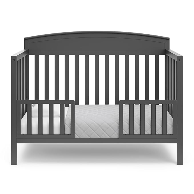 Graco Benton 5-in-1 Convertible Crib (Gray) – GREENGUARD Gold Certified, Converts from Baby Crib to Toddler Bed, Daybed and Full-Size Bed, Fits Standard Full-Size Crib Mattress