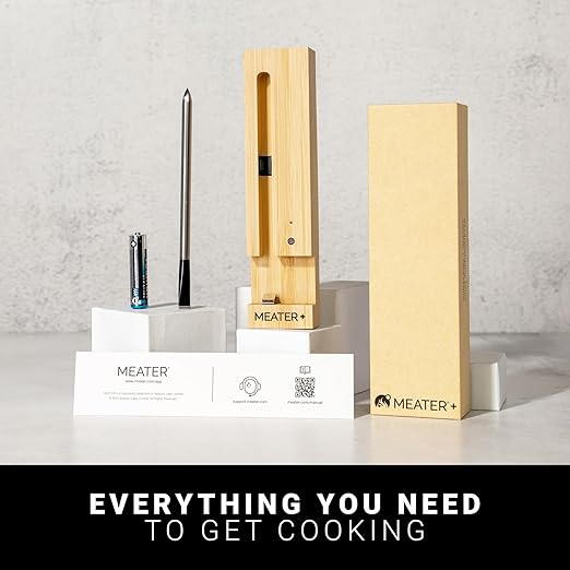 MEATER Plus: Smart Bluetooth Wireless Meat Thermometer Digital | BBQ, Grill, Oven, Smoker, Air Fryer, Kitchen | Perfect for Steak, Chicken, Turkey, and More | Delicious Recipes in App