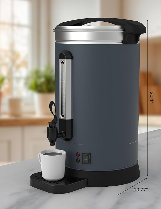 80 Cups Coffee Urn - 12l(3.2 Gallon) Large Coffee Maker,Commercial Coffee Maker - Stainless Steel, Double-Wall Insulated, Quick Brewing - Ideal for Large Events