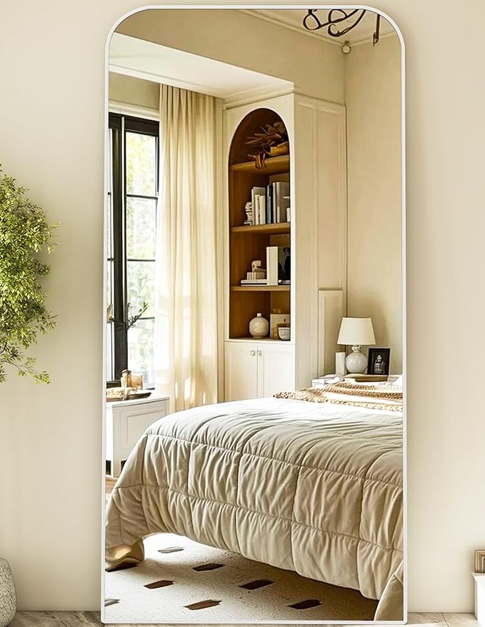 HARRITPURE 28"x71" Full Length Mirror Floor Mirrors Freestanding Hanging or Leaning Large Mirrors Full Body Mirror with Stand for Cloakroom, Bedroom, Living Room,Silver