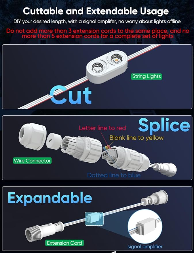 APPECK Permanent Outdoor Lights Pro 100ft, 72W RGBCW Eaves Lights with 72 LED Lights, 80lm, Cuttable, 111 Scene Modes, IP67 Waterproof Lighting for Christmas Decoration, Compatible with Alexa, White