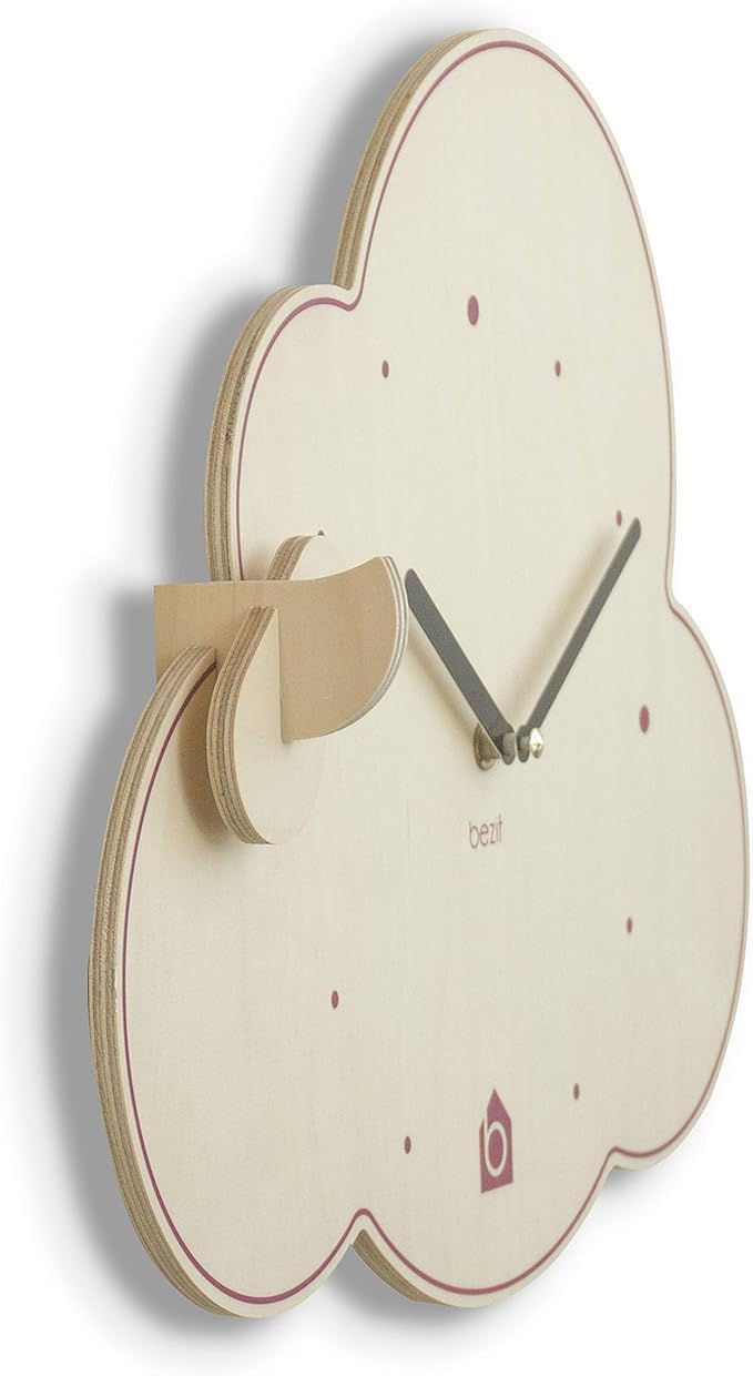 Non-Ticking, Silent 11-Inch Wall Clock – Decorative, Modern, Clean, Cute, Kid-Friendly Design for Indoor, Office, Home, Baby Room (Cuckoo Cloud)