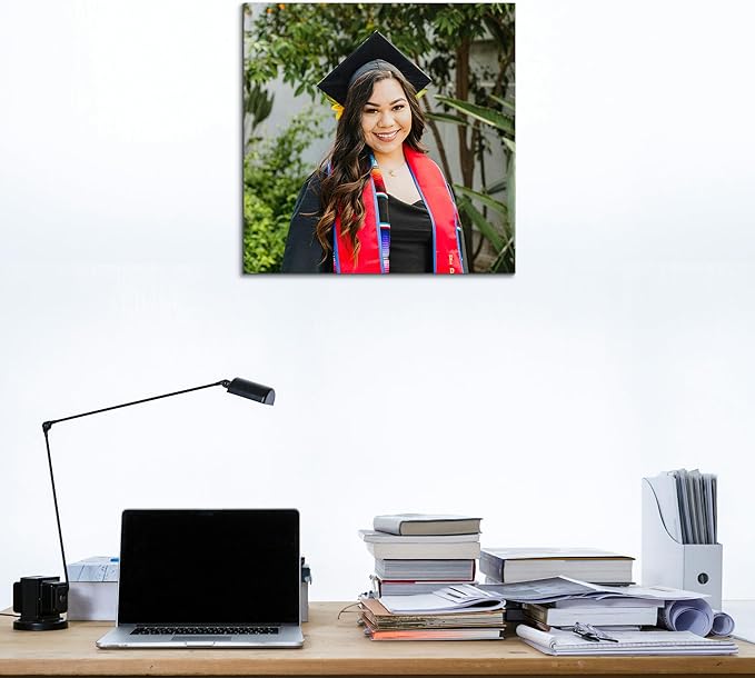 Custom Graduation Canvas Prints with Your Photos,Graduation Decorations, Personalized Graduation Canvas Wall Art Gifts Idea for Daughter, Son, Sibling or Friend (12" X 12")