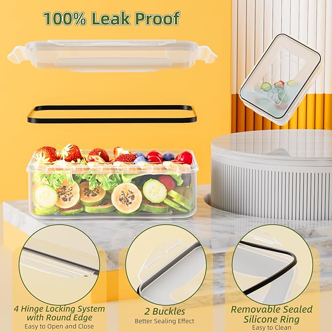 50 PCS Food Storage Containers with Lids Airtight (25 Lids & 25 Containers)- Reusable Plastic Leakproof Meal-Prep Container for Kitchen Storage Organization Microwave/Dishwasher Safe with Labels & Pen