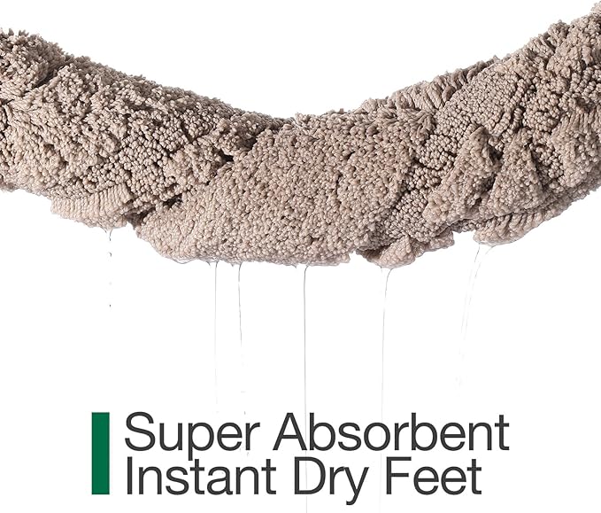 LUMI Bathroom Rugs, Ultra Soft Absorbent Bath Mat for Shower, Non Slip Washable Bath Rugs with Rubber Backing, Microfiber Plush Quick Dry Floor Mat for Bathtub, Floor, Brown, 24x43